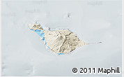 Shaded Relief 3D Map of Heard Island and McDonald Islands, lighten, semi-desaturated