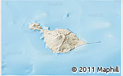 Shaded Relief 3D Map of Heard Island and McDonald Islands, political shades outside, shaded relief sea
