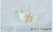 Shaded Relief 3D Map of Heard Island and McDonald Islands, semi-desaturated