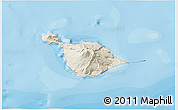Shaded Relief 3D Map of Heard Island and McDonald Islands, single color outside, bathymetry sea, shaded relief sea