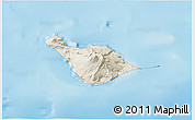 Shaded Relief 3D Map of Heard Island and McDonald Islands, single color outside