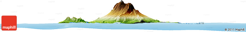 Physical Horizon Map of Heard Island and McDonald Islands, darken, semi-desaturated, land only