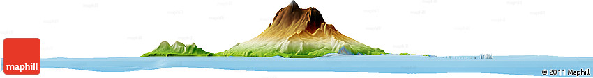 Physical Horizon Map of Heard Island and McDonald Islands, political outside