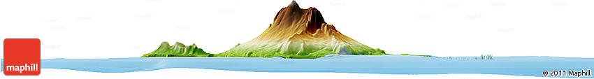 Physical Horizon Map of Heard Island and McDonald Islands, political shades outside