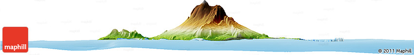 Physical Horizon Map of Heard Island and McDonald Islands, semi-desaturated, land only