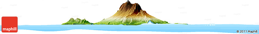 Physical Horizon Map of Heard Island and McDonald Islands, single color outside, bathymetry sea