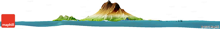 Physical Horizon Map of Heard Island and McDonald Islands, single color outside, satellite sea