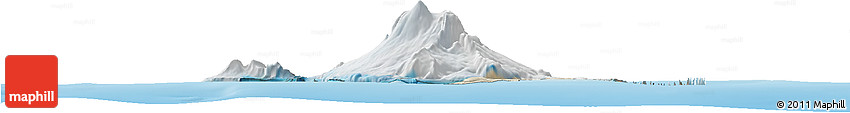 Satellite Horizon Map of Heard Island and McDonald Islands, shaded relief outside
