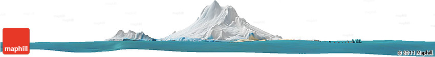 Satellite Horizon Map of Heard Island and McDonald Islands, shaded relief outside, satellite sea