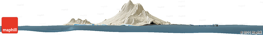 Shaded Relief Horizon Map of Heard Island and McDonald Islands, darken