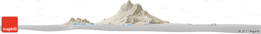 Shaded Relief Horizon Map of Heard Island and McDonald Islands, desaturated