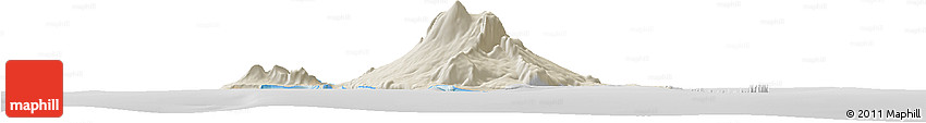 Shaded Relief Horizon Map of Heard Island and McDonald Islands, lighten, desaturated