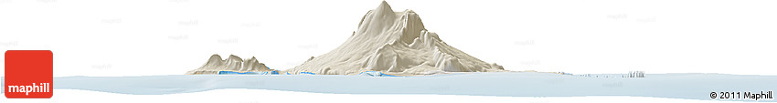 Shaded Relief Horizon Map of Heard Island and McDonald Islands, lighten