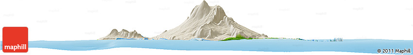 Shaded Relief Horizon Map of Heard Island and McDonald Islands, physical outside
