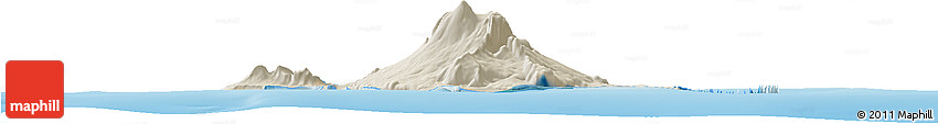 Shaded Relief Horizon Map of Heard Island and McDonald Islands, satellite outside, shaded relief sea