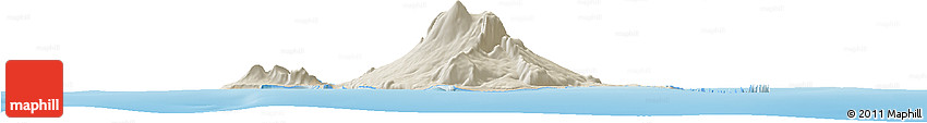 Shaded Relief Horizon Map of Heard Island and McDonald Islands