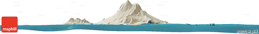 Shaded Relief Horizon Map of Heard Island and McDonald Islands, single color outside, satellite sea