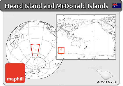 Blank Location Map of Heard Island and McDonald Islands, within the entire continent