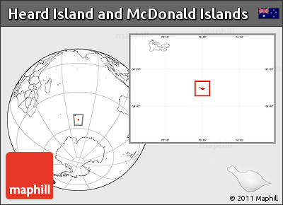 Blank Location Map of Heard Island and McDonald Islands