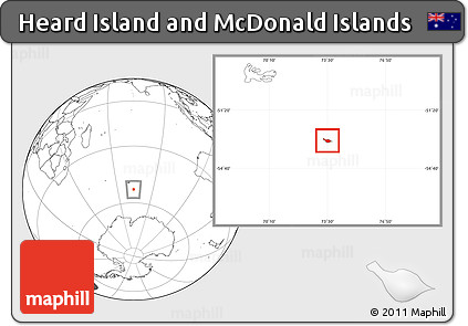 Blank Location Map of Heard Island and McDonald Islands