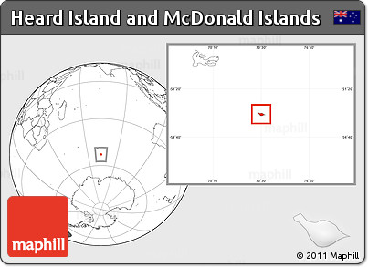 Blank Location Map of Heard Island and McDonald Islands