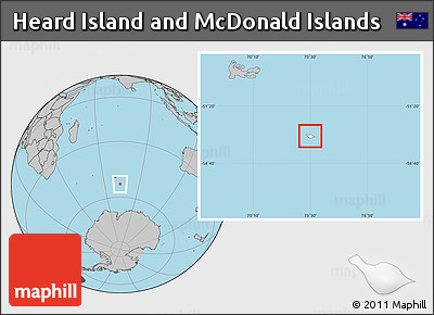 Blank Location Map of Heard Island and McDonald Islands, gray outside