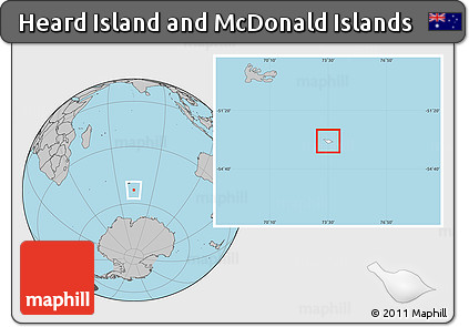 Blank Location Map of Heard Island and McDonald Islands, gray outside