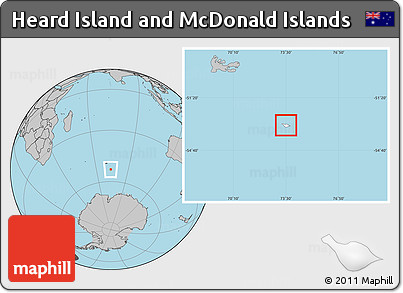Blank Location Map of Heard Island and McDonald Islands, gray outside