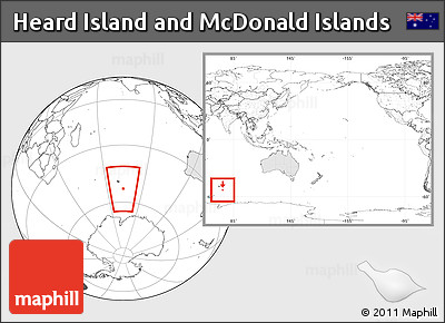 Blank Location Map of Heard Island and McDonald Islands, highlighted continent, within the entire continent