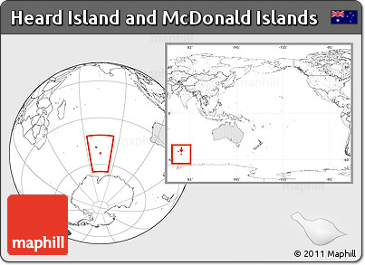 Blank Location Map of Heard Island and McDonald Islands, highlighted continent, within the entire continent