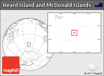 Blank Location Map of Heard Island and McDonald Islands, highlighted continent