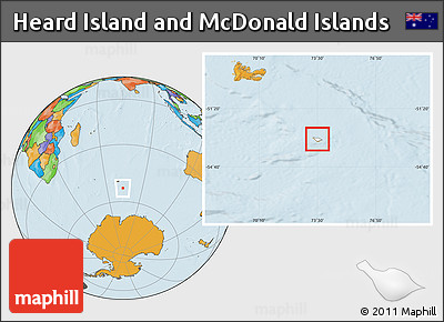 Blank Location Map of Heard Island and McDonald Islands, political outside
