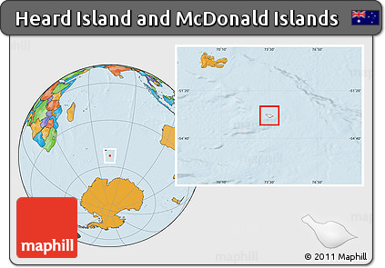 Blank Location Map of Heard Island and McDonald Islands, political outside