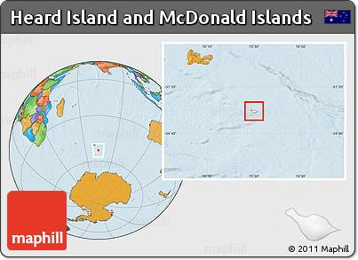 Blank Location Map of Heard Island and McDonald Islands, political outside