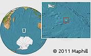 Blank Location Map of Heard Island and McDonald Islands, satellite outside