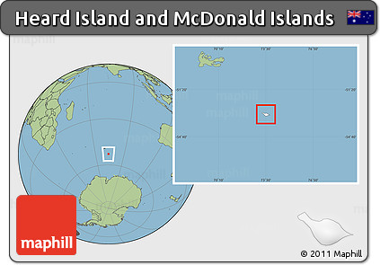 Blank Location Map of Heard Island and McDonald Islands, savanna style outside