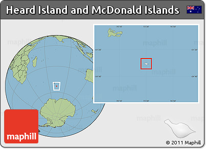 Blank Location Map of Heard Island and McDonald Islands, savanna style outside