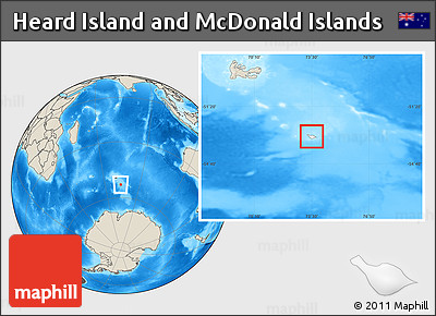 Blank Location Map of Heard Island and McDonald Islands, shaded relief outside