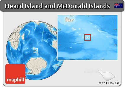 Blank Location Map of Heard Island and McDonald Islands, shaded relief outside