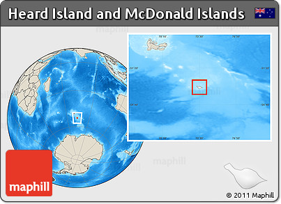 Blank Location Map of Heard Island and McDonald Islands, shaded relief outside