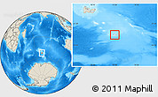 Blank Location Map of Heard Island and McDonald Islands, shaded relief outside