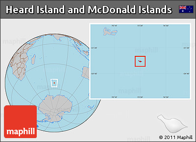 Gray Location Map of Heard Island and McDonald Islands