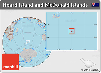 Gray Location Map of Heard Island and McDonald Islands