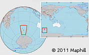 Gray Location Map of Heard Island and McDonald Islands, highlighted continent, within the entire continent