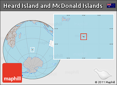 Gray Location Map of Heard Island and McDonald Islands, highlighted continent