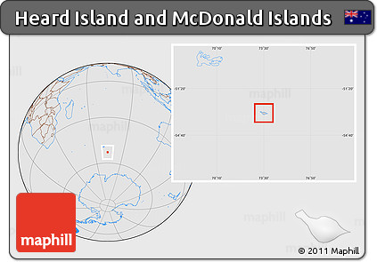Gray Location Map of Heard Island and McDonald Islands, lighten, desaturated