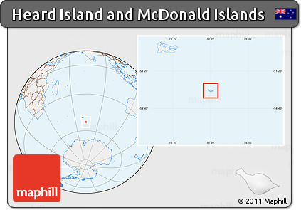 Gray Location Map of Heard Island and McDonald Islands, lighten