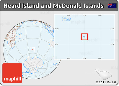 Gray Location Map of Heard Island and McDonald Islands, lighten