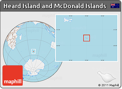 Gray Location Map of Heard Island and McDonald Islands, lighten, land only