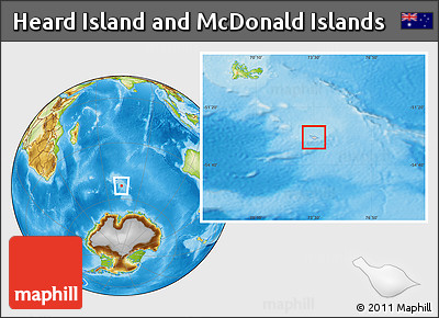 Gray Location Map of Heard Island and McDonald Islands, physical outside